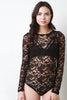 Long Sleeve Floral Lace Bodysuit