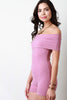 Rib Knit Off Shoulder Romper