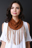 Vegan Suede Chain Fringe Scarf