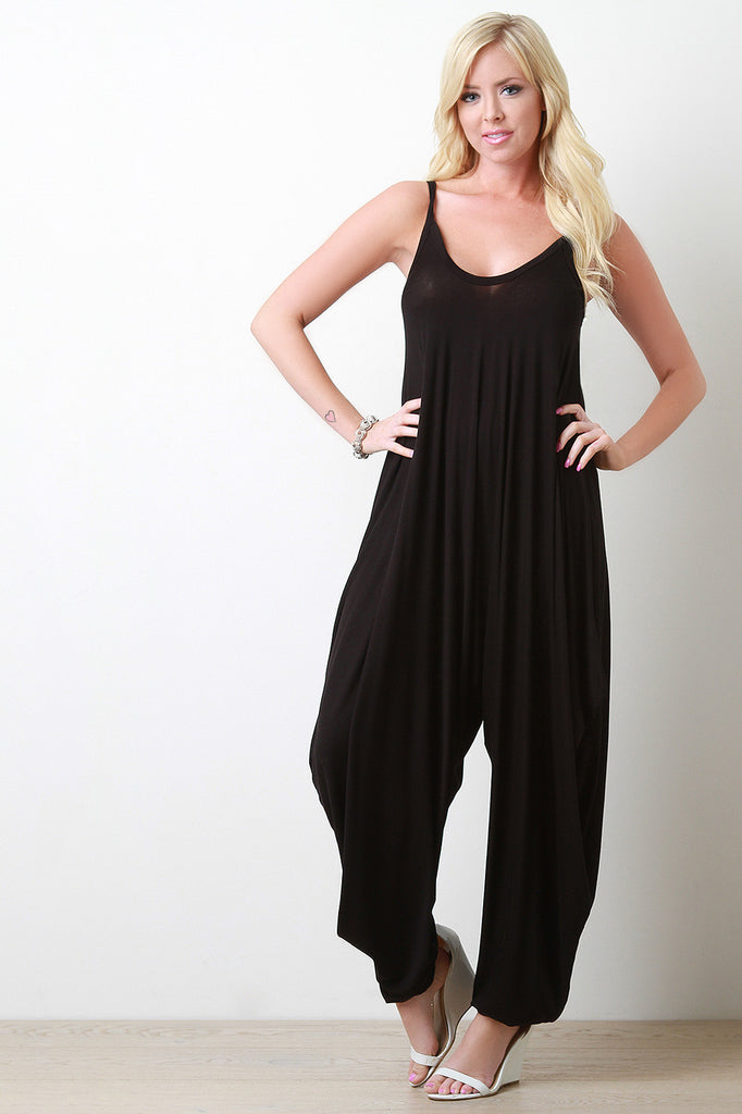 Jersey Knit Loose Baggy Jumpsuit