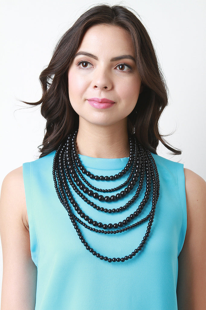 Layered Beaded Statement Necklace