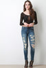 Low Rise Distressed Skinny Jeans