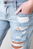 Distressed Denim Low Rise Boyfriend Jeans