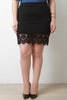 Scallop Floral Lace Hem Mini Skirt