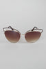 Wire Frame Cat Eye Mirrored Sunglasses
