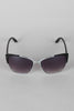 Textured Mod Semi-Rimless Sunglasses