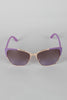 Textured Mod Semi-Rimless Sunglasses