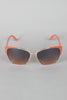 Textured Mod Semi-Rimless Sunglasses