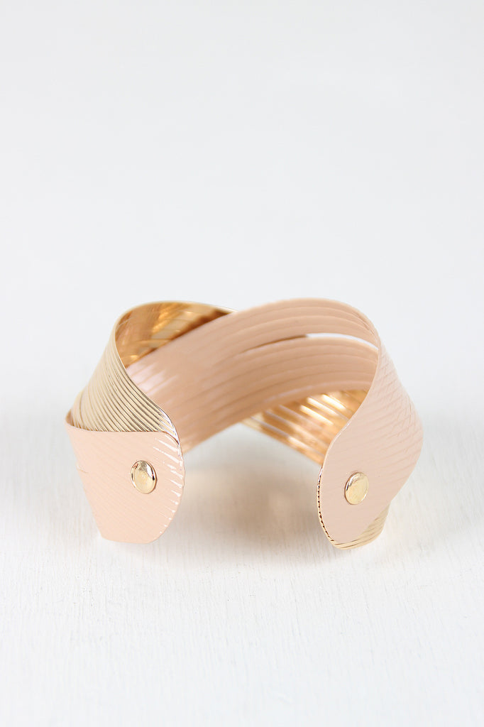 Two Tone Metal Twist Cuff