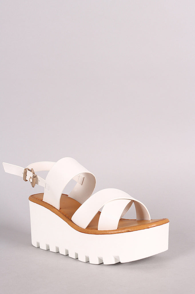 Crisscross Lug Sole Flatform Wedge