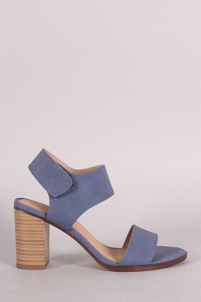 Soda Open Toe Band Ankle Cuff Chunky Heel