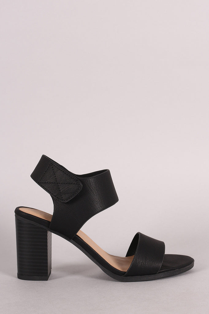 Soda Open Toe Band Ankle Cuff Chunky Heel