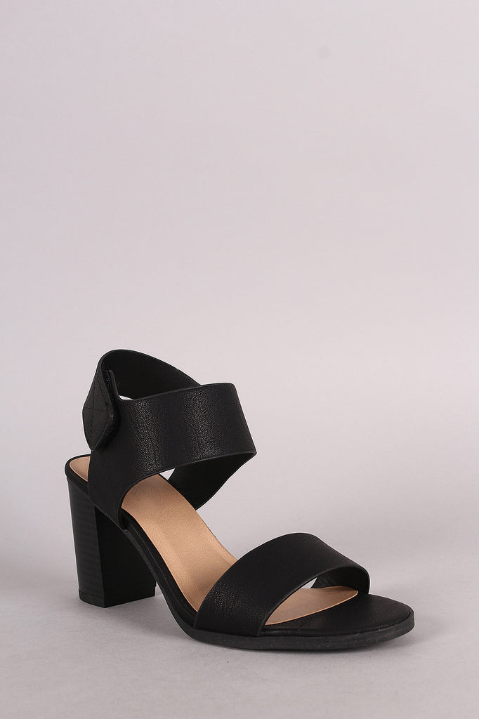 Soda Open Toe Band Ankle Cuff Chunky Heel