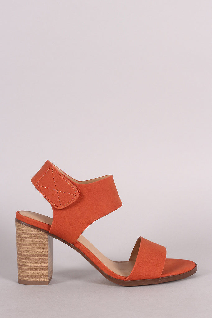 Soda Open Toe Band Ankle Cuff Chunky Heel