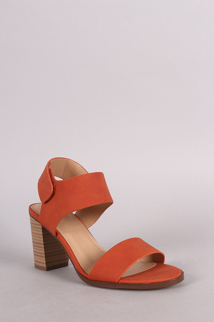 Soda Open Toe Band Ankle Cuff Chunky Heel