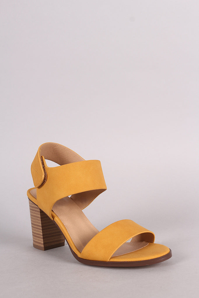 Soda Open Toe Band Ankle Cuff Chunky Heel