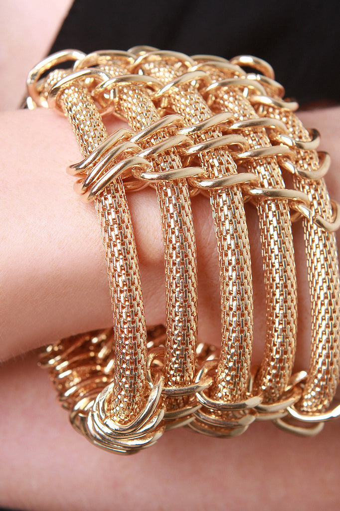 Linked Ring Tube Chain Bracelet