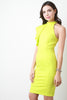 Asymmetrical Mock Neck Bodycon Dress