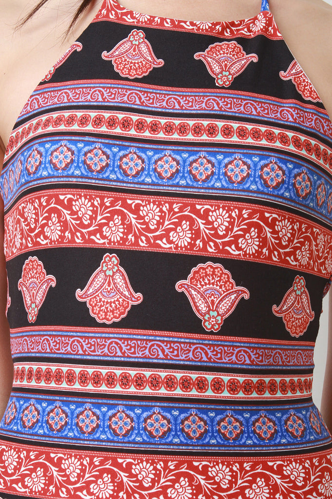 Paisley Bohemian Strappy Back Maxi Dress