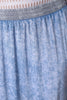 Acid Wash Crochet Band Maxi Skirt