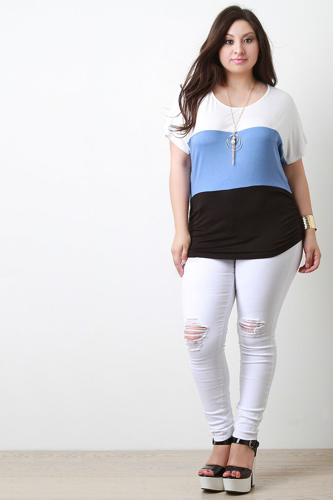 Colorblock Jersey Necklace Top