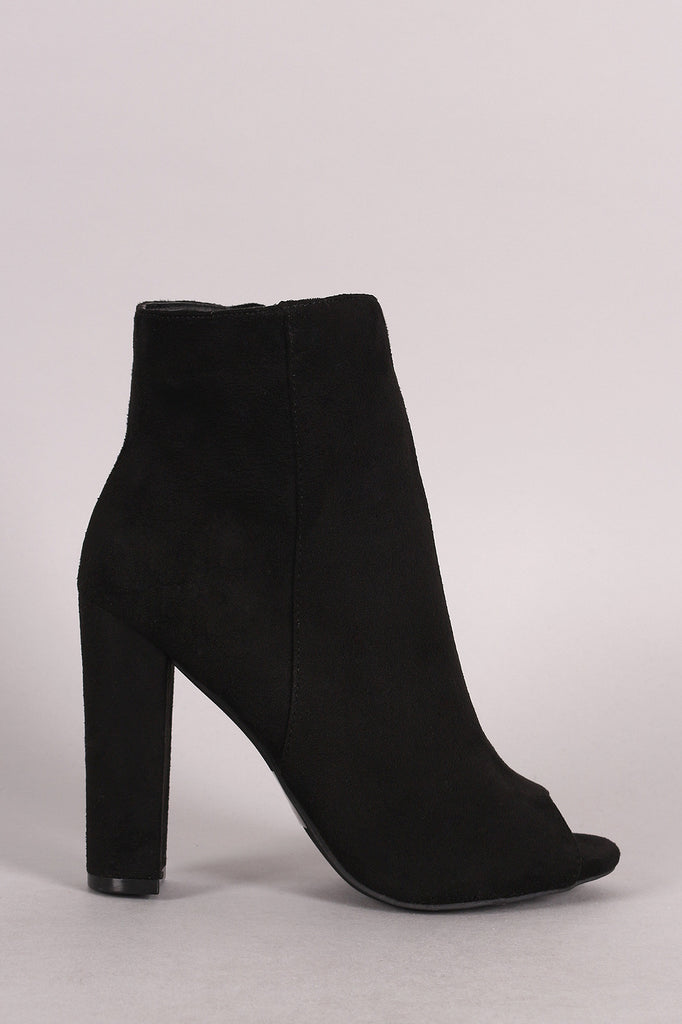 Wild Diva Lounge Peep Toe Chunky Heel Booties