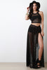 Self Tie Sheer Lace Maxi Skirt