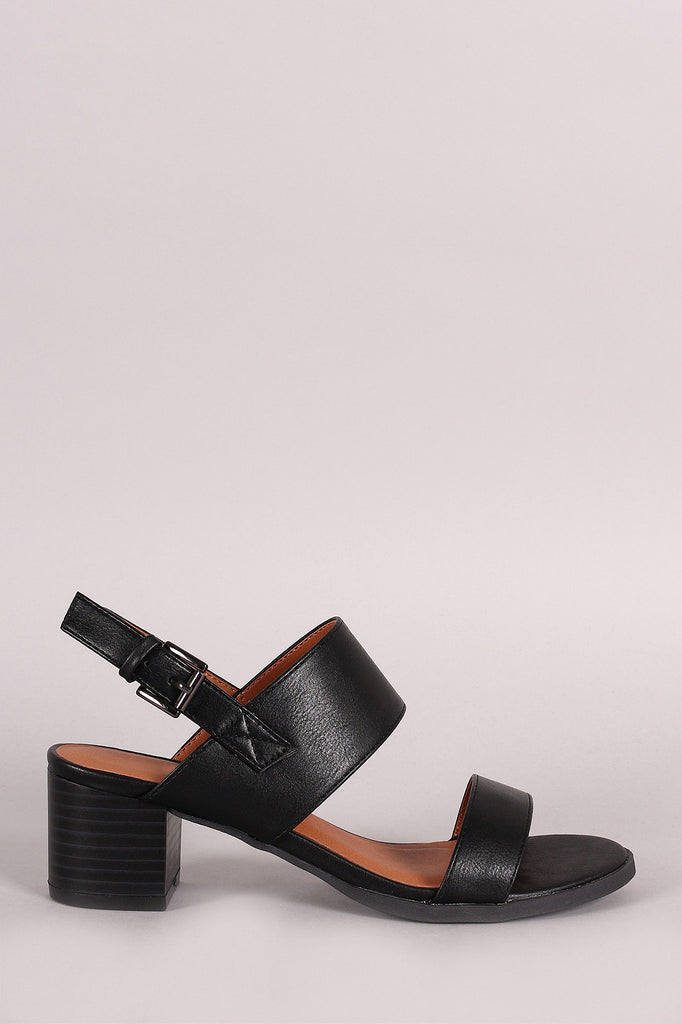 Double Band Slingback Chunky Heel