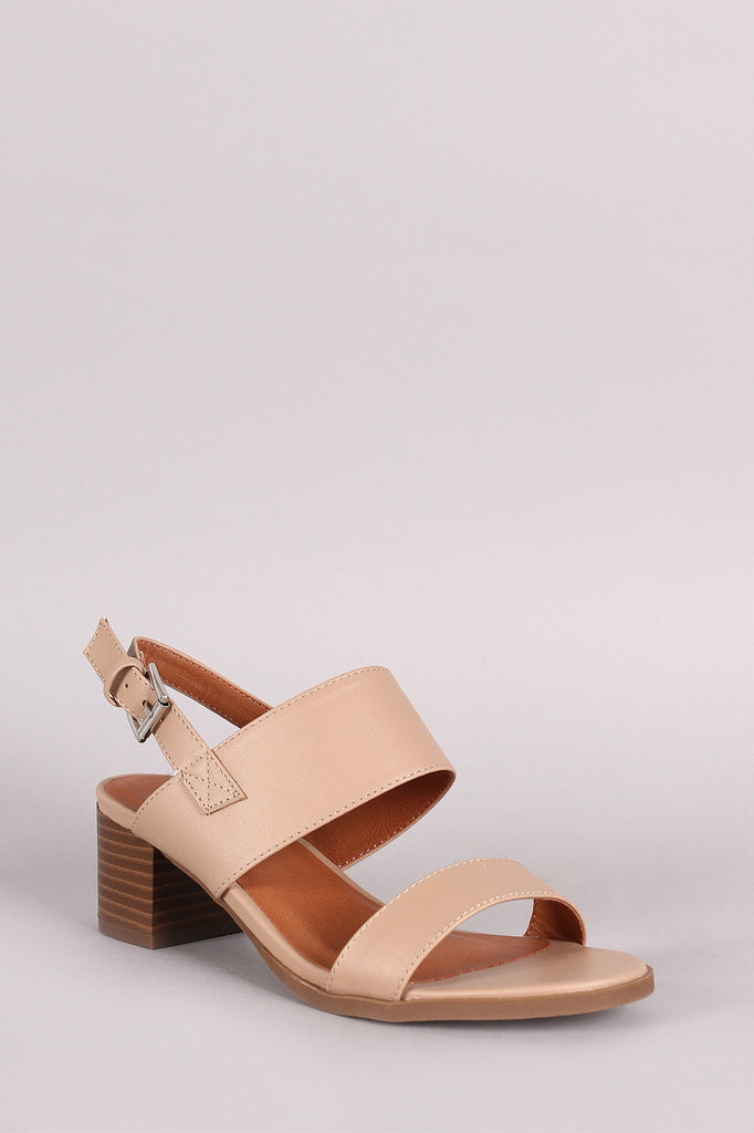 Double Band Slingback Chunky Heel