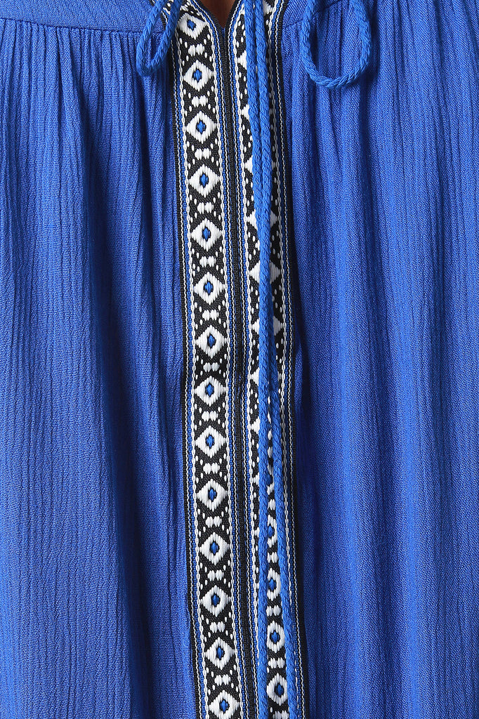 Embroidery Cold Shoulder Sharkbite Peasant Dress