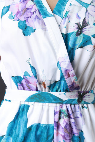 Tropical Flowers Sleeveless Jumpsuit