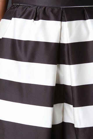 Horizontal Stripe Wide Leg Culotte Pants