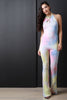 Mock Neck Halter Tie Dye Jumpsuit