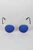Semi-Rimless Metallic Round Sunglasses