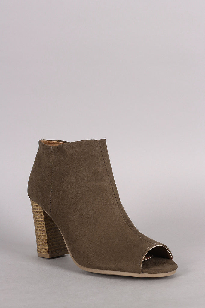 Qupid Peep Toe Ankle Booties