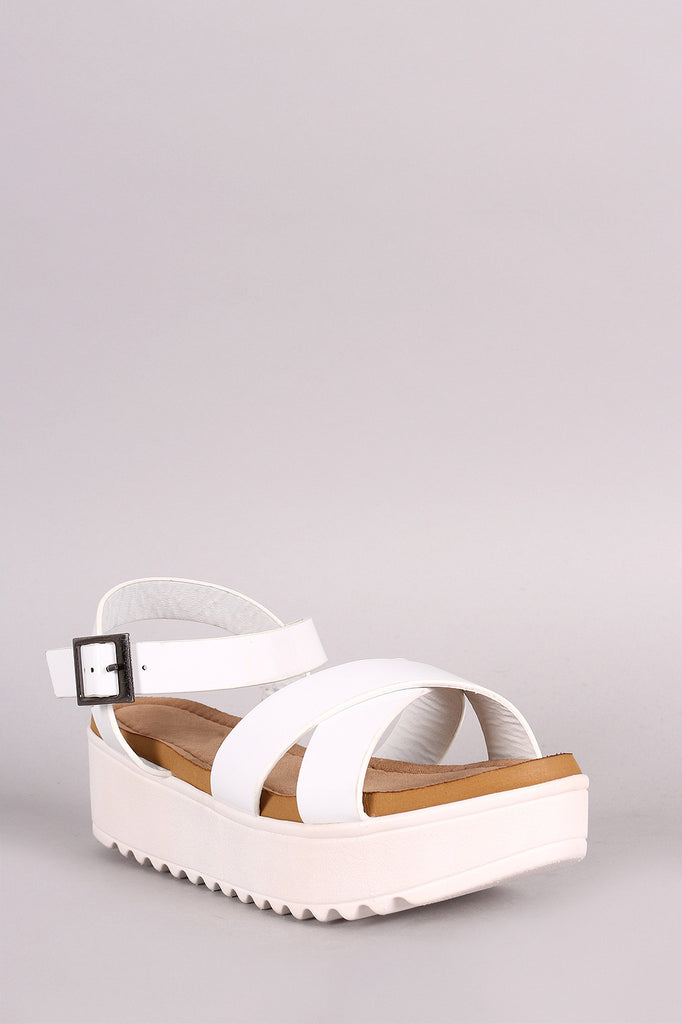 Crisscross Open Toe Flatform Sandal