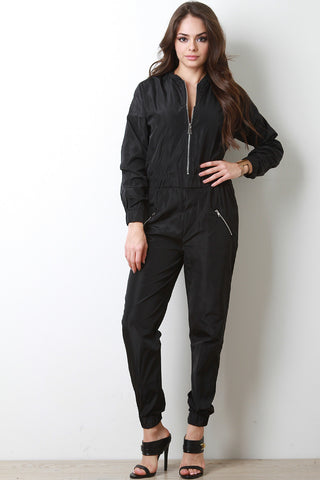 Deep V Crisscross Back Jumpsuit