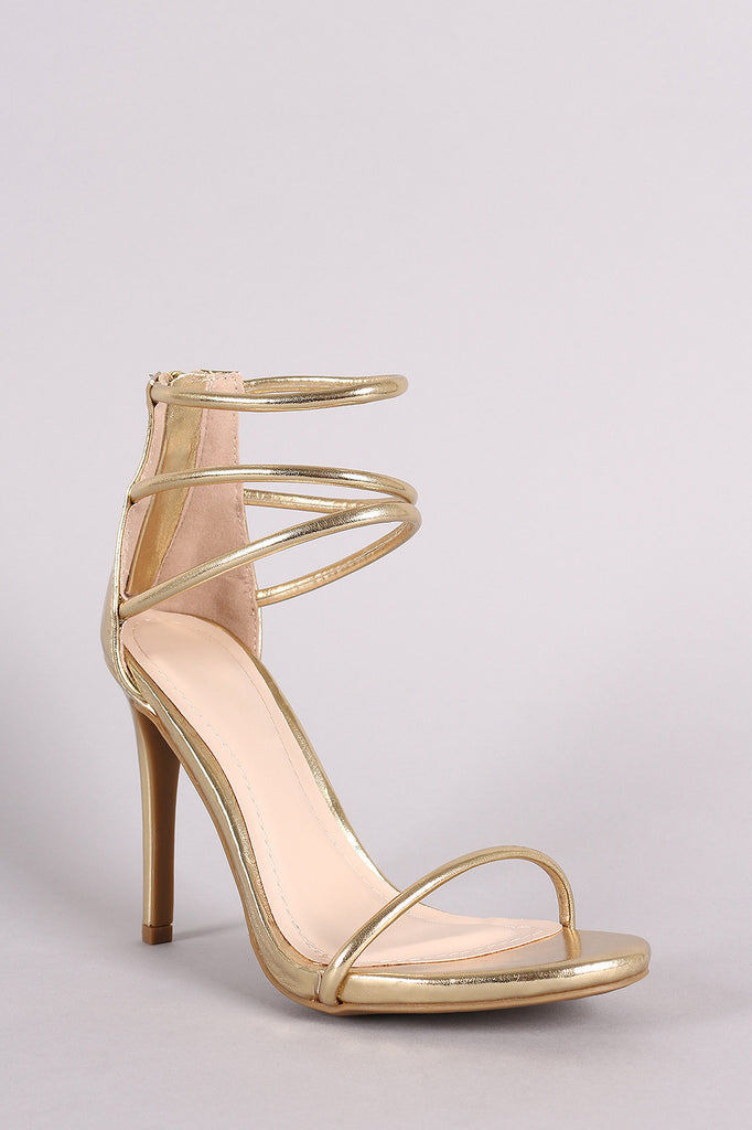 Anne Michelle Triple Ankle Strap Single Sole Heel