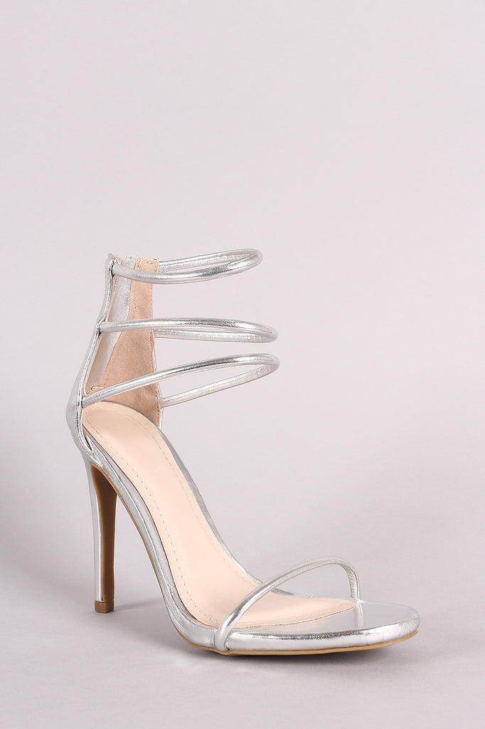 Anne Michelle Triple Ankle Strap Single Sole Heel