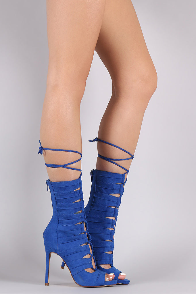 Liliana Open Toe Lace Up Platform Stiletto