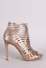 Anne Michelle Caged Peep Toe Stiletto Heel