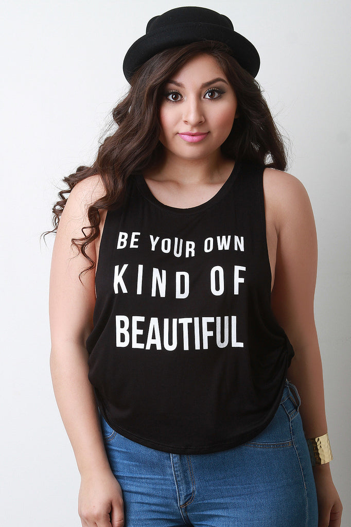 Graphic Print Dropped Arm Hole Sleeveless Tank Top