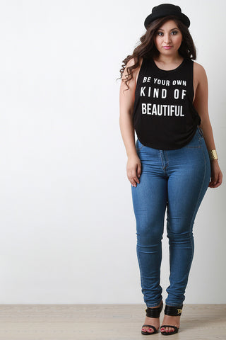 Graphic Print Dropped Arm Hole Sleeveless Tank Top