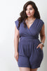 Sleeveless Surplice High Waist Romper