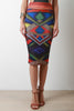 Abstract Geometric High Waist Pencil Skirt