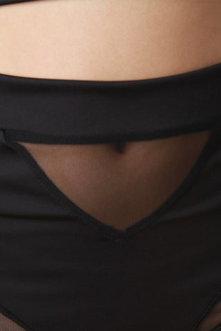 Mesh Panel High Waisted Brief Shorts