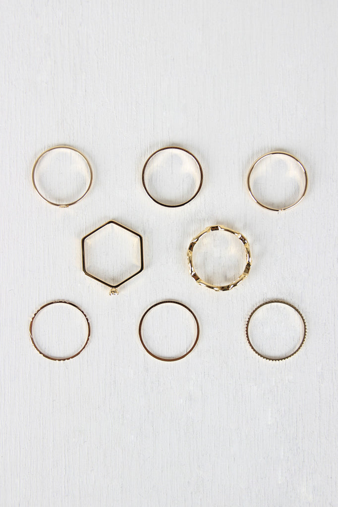 Heart and Chain Stacking Ring Set