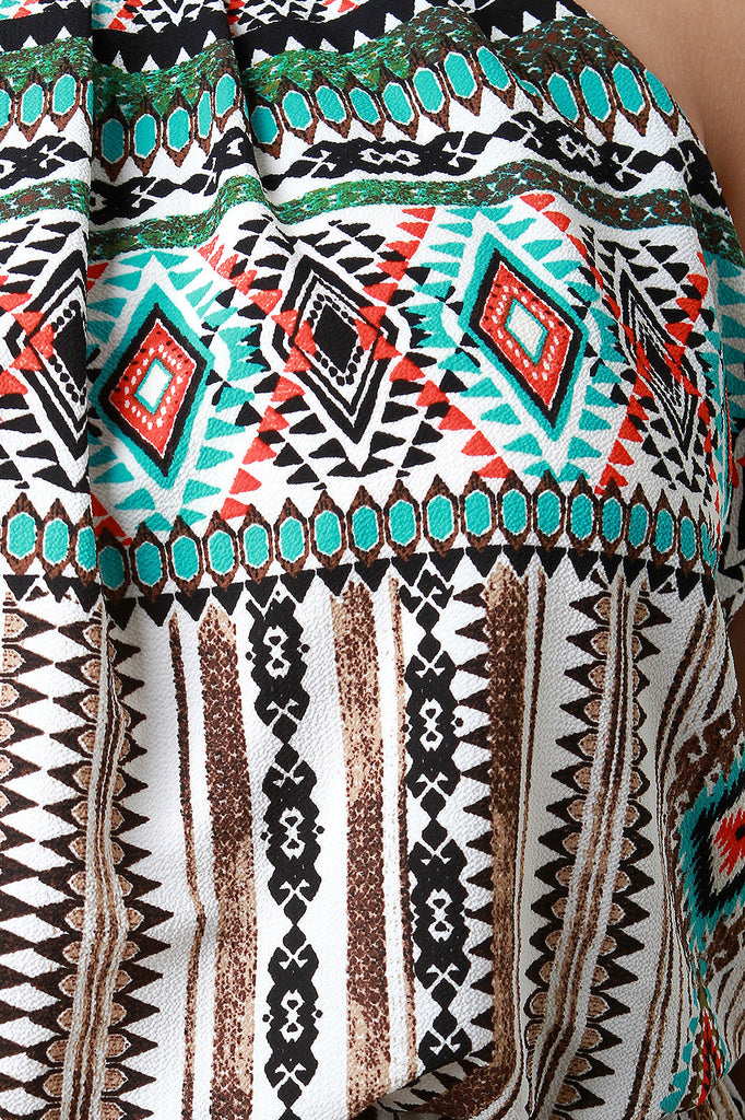 Woven Boho Print Halter Belted Maxi Dress