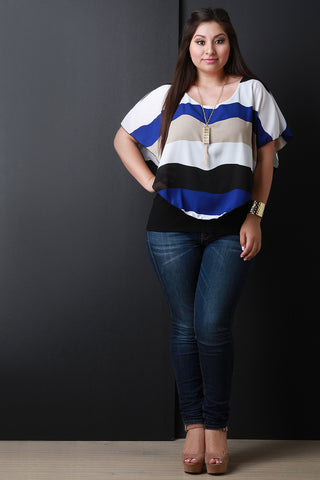 Layered Multicolor Stripes Necklace Top