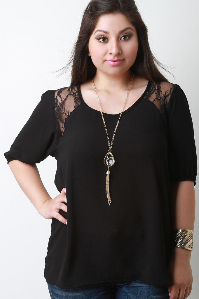 Lace Yoke Necklace Top